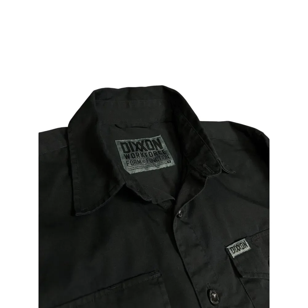 Dixxon Work Force Shirt Mens Medium Black Mechanic Workwear Long Sleeve